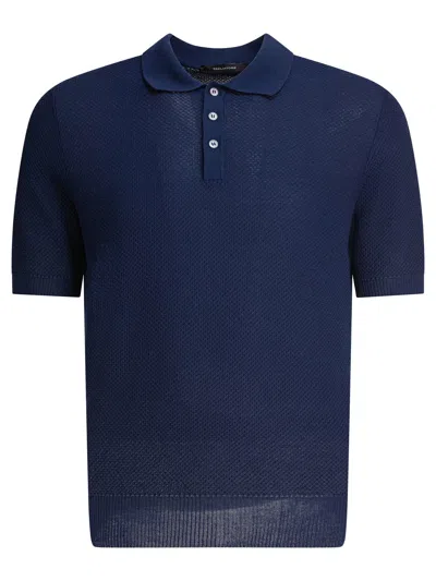 Tagliatore Collared Polo Shirt Short Sleeves In Blue
