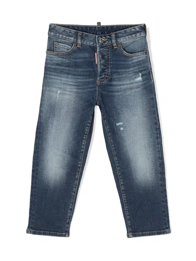 Dsquared2 Boston Logo-patch Jeans In Blue