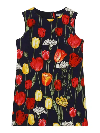 Dolce & Gabbana Jr Vestido Midi - Azul In Black