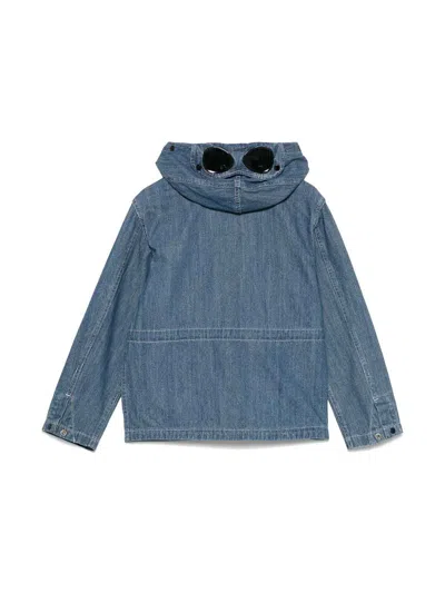 C.p. Company Goggles-detail Jacket In Blue