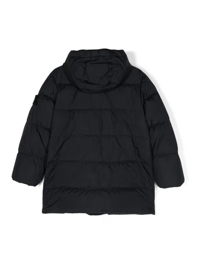 Stone Island Compass-badge Padded Coat In Black