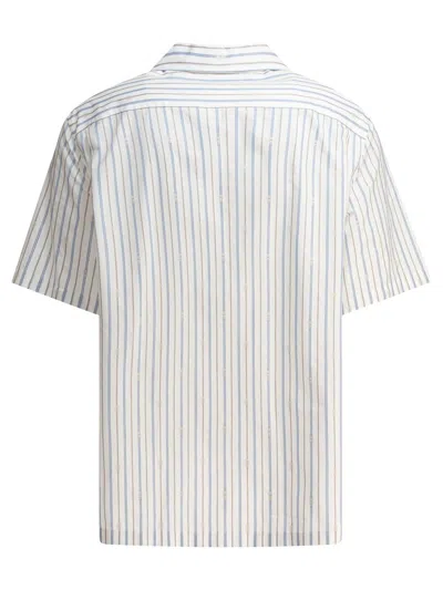 Alexander Mcqueen Short-sleeve Striped Shirt With Camp Collar