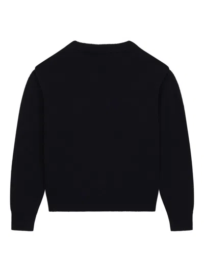 Dolce & Gabbana Jr Suéter Cuello Redondo - Azul In Black