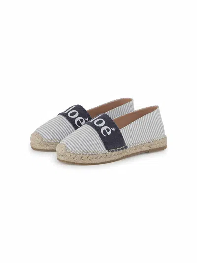Chloé Logo-print Espadrilles In Blue