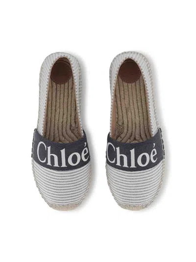 Chloé Logo-print Espadrilles In Blue