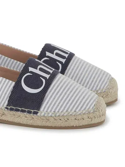 Chloé Logo-print Espadrilles In Blue