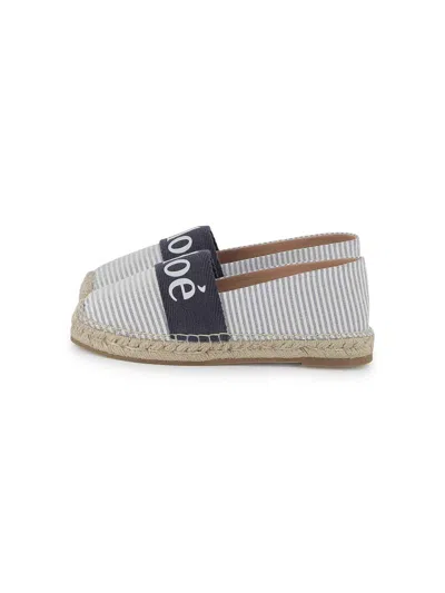Chloé Logo-print Espadrilles In Blue