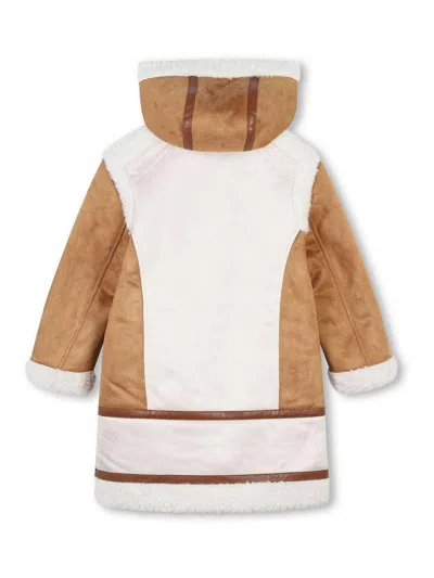 Chloé Faux-suede Coat In Brown