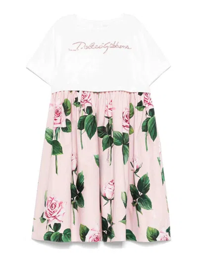 Dolce & Gabbana Jr Vestido Midi - Rosado In Multi