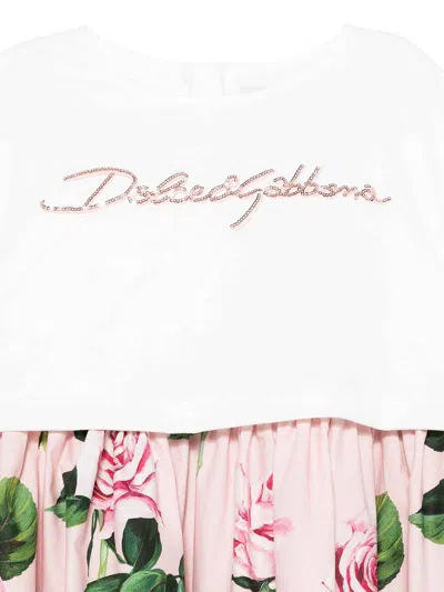 Dolce & Gabbana Jr Vestido Midi - Rosado In Multi