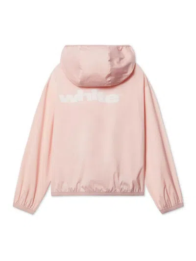 Off-white Type Graphic Windbreaker In Pink