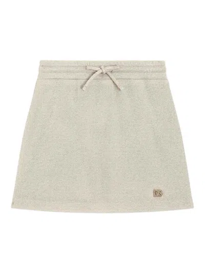 Dolce & Gabbana Jr Falda Semilarga - Dorado In White