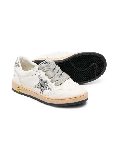 Golden Goose Ball Star Leather Sneakers In White