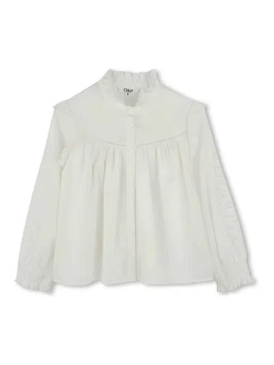 Chloé Ruffle-collar Blouse In White