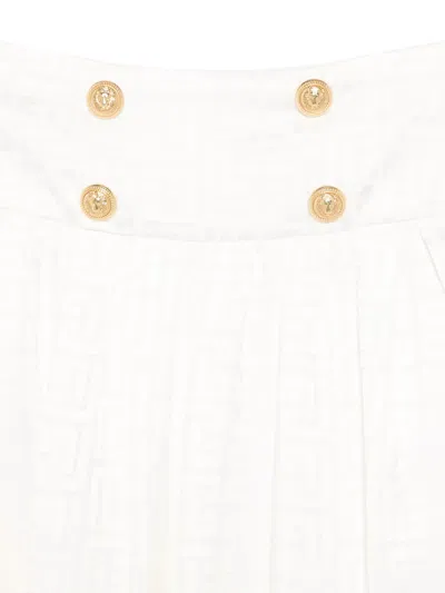 Balmain Falda Semilarga - Blanco In White