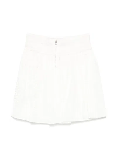 Balmain Falda Semilarga - Blanco In White