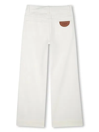 Chloé Scallop-edge Jeans In White