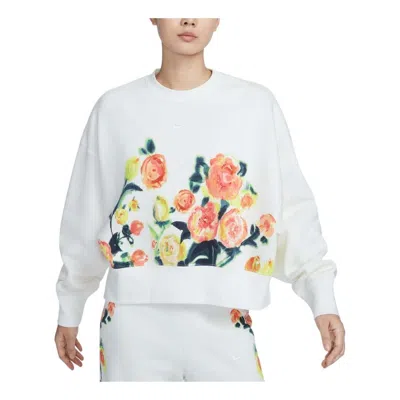 Nike (wmns)  Sportswear Phoenix Fleece Artist Collection Over Oversized Crew Neck Sweatshirt Asia Siz In White