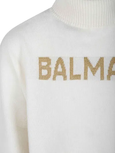 Balmain Suéter Con Escote Barco - Blanco In White