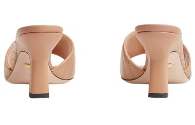Gucci (wmns)  Double G Mid-heel Slide Sandals 'beige' In Neutral