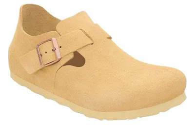 Birkenstock London Suede Leather Narrow Fit Shoes 'latte Cream'