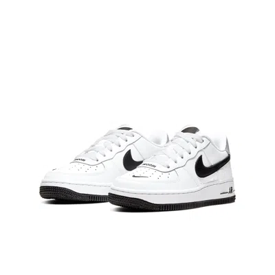 Nike (gs)  Air Force 1 Lv8 'white Black Mini Swoosh'