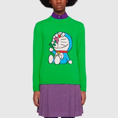 Gucci (wmns)  X Doraemon Wool Crewneck Sweater 'green'