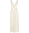 VALENTINO Embellished silk-chiffon gown