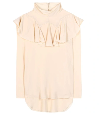 Chloé Ruffled Silk Blouse In Pink