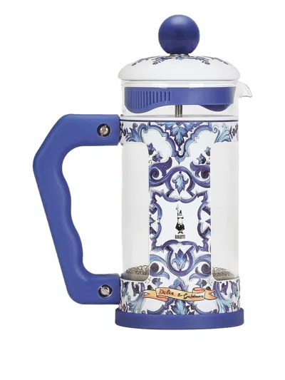 Dolce & Gabbana X Bialetti Small Carretto-print French Coffee Press In Blue
