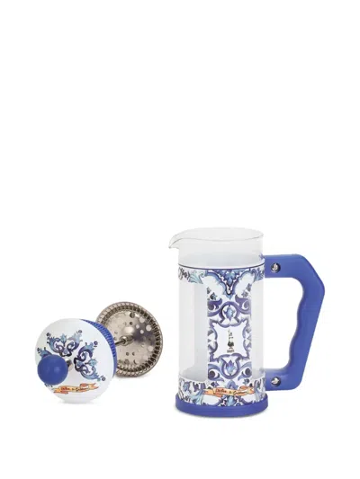 Dolce & Gabbana X Bialetti Small Carretto-print French Coffee Press In Blue