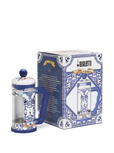 Dolce & Gabbana X Bialetti Small Carretto-print French Coffee Press In Blue
