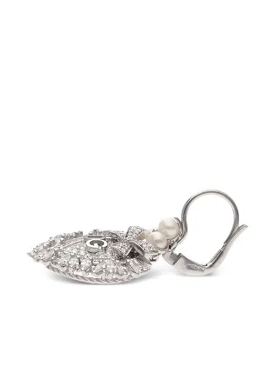 Dolce & Gabbana 18kt White Gold Devotion Diamond Earrings In Metallic