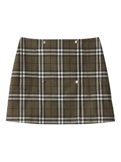 Burberry Wool Skirts In Green