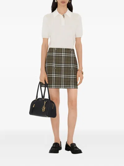 Burberry Wool Skirts In Green