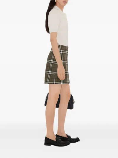 Burberry Wool Skirts In Green