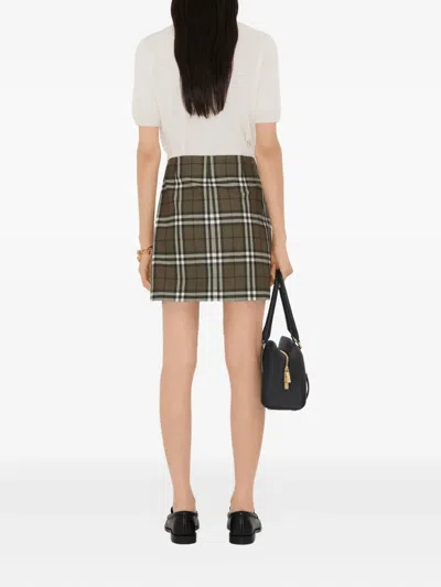 Burberry Wool Skirts In Green