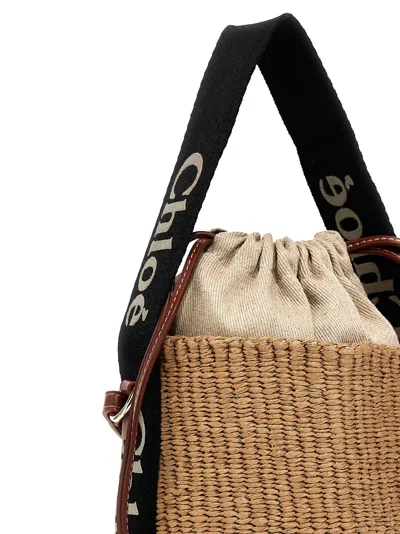 Chloé Woody Small Bucket Bag In Brown