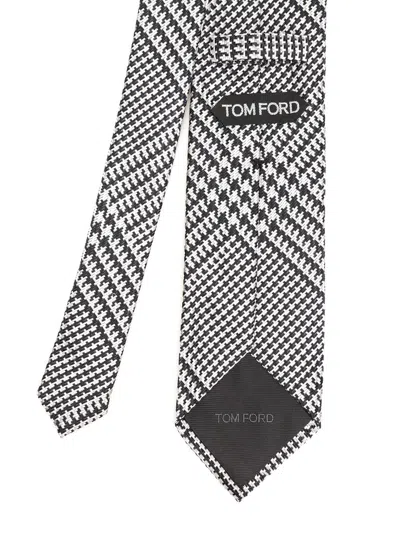 Tom Ford Alternate Silk Tie 8cm Ties And Bow Ties Grey In Black