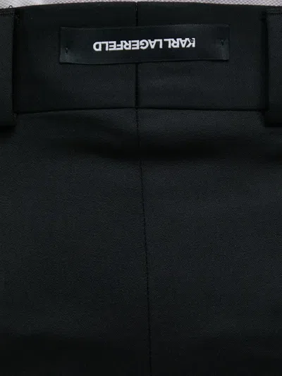 Karl Lagerfeld Pressed-pleated Cropped Trousers In Black
