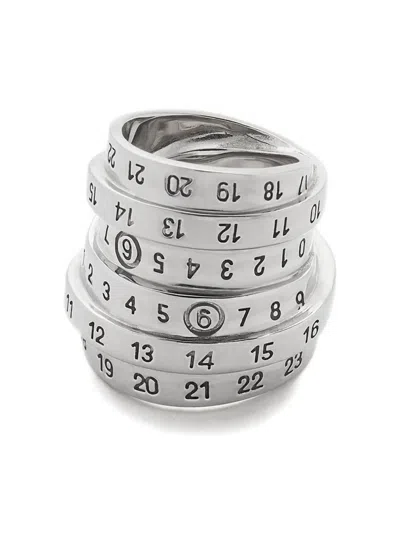 Mm6 Maison Margiela Numeric Ring In Metallic