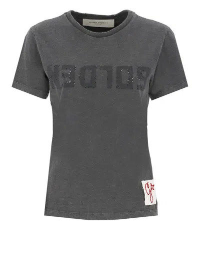 Golden Goose Distressed T-shirt In Gray