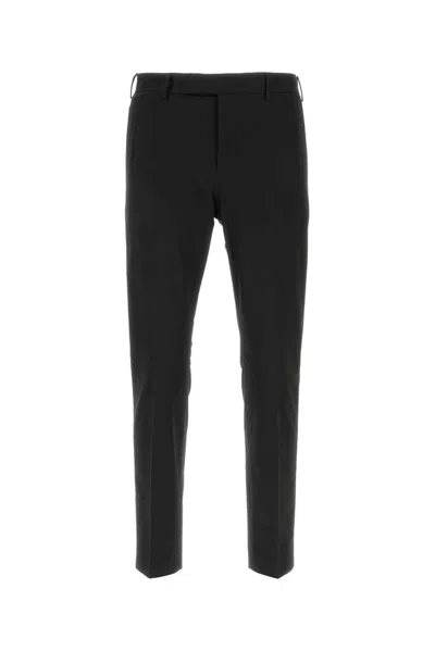 Pt Torino Viscose Stretch Pant With Waist Belt Loops In Black