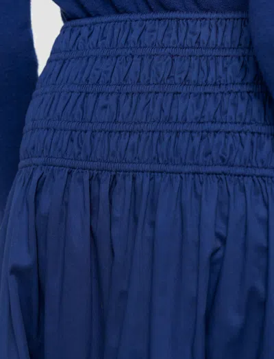 Joseph Womens Cobalt Leonie Elasticated-waistband Cotton-sateen Midi Skirt In Blue