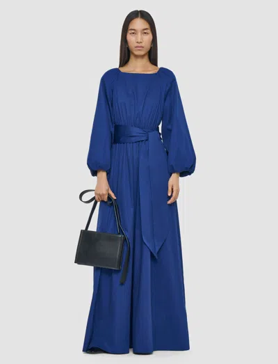 Joseph Cotton Belted Bellan Maxi Dress In Blue