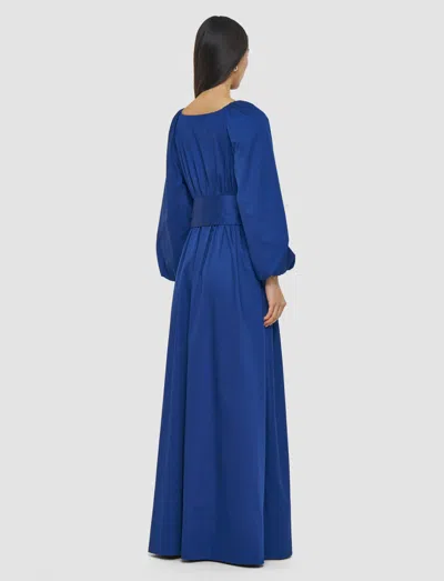 Joseph Cotton Belted Bellan Maxi Dress In Blue