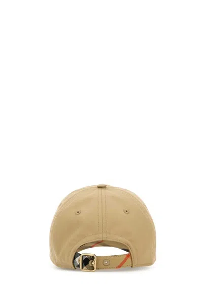 Burberry Equestrian Knight Design Cotton Gabardine Baseball Cap In Gold