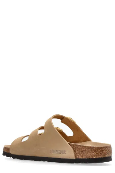 Birkenstock Beige Leather Florida Slippers