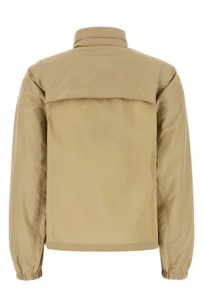 Burberry Windbreaker With Elastic Cuffs And High Collar