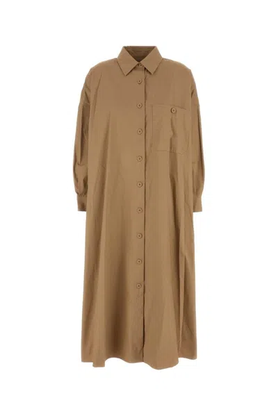 Weekend Max Mara Beige Poplin Siberia Shirt Dress In Brown